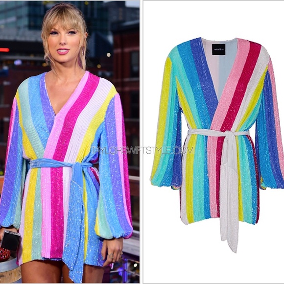 Retrofete Gabrielle Robe Dress Unicorn Stripe